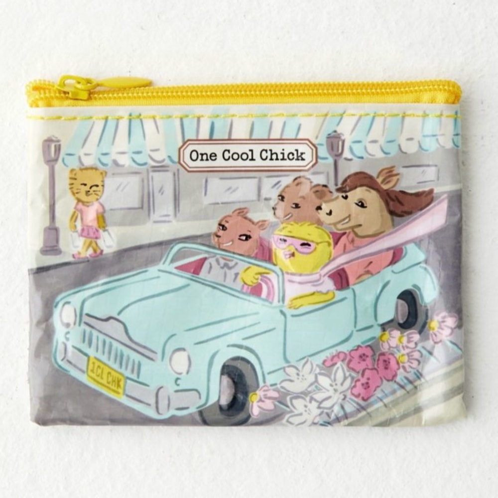 NWT Blue Q Mini Coin Purse One Cool Chick 🐥 😎